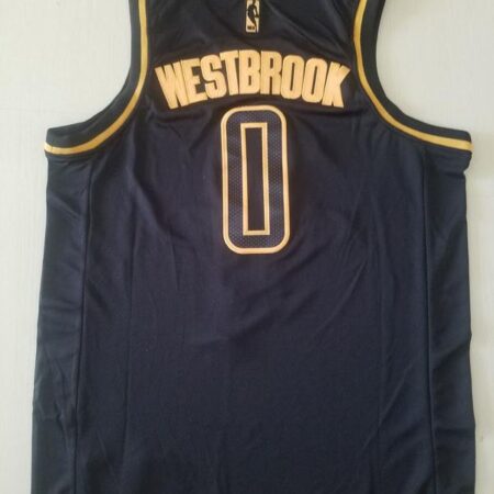 Russell Westbrook 0 Black Golden Edition Jersey