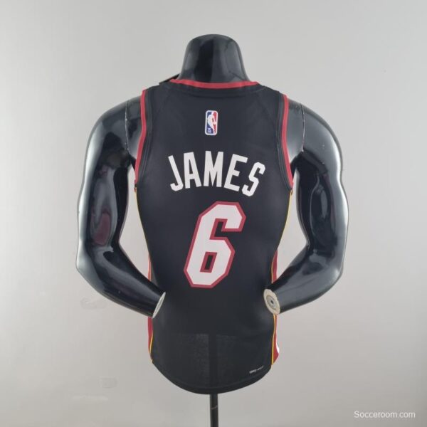 75th Anniversary Miami Heat JAMES #6 Black NBA Jersey - Image 10