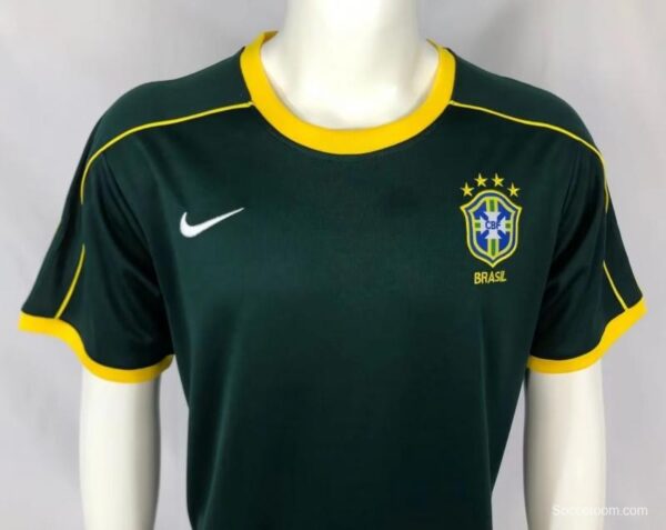 Retro 1998 Brazil Green Goalkeeper Jersey - Image 9