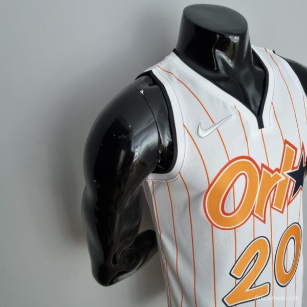 75th Anniversary Orlando Magic Fultz #20 White Orange NBA Jersey - Image 5