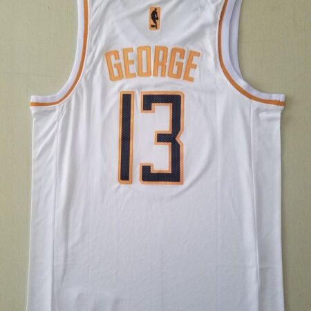 Paul George 13 White Golden Edition Jersey