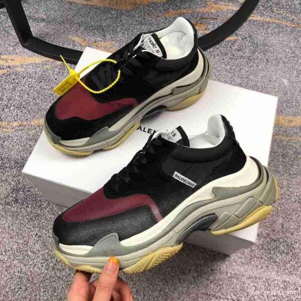 Men Balenciaga Triple-S 2 Yellow Black/Wine Sneaker - Image 8