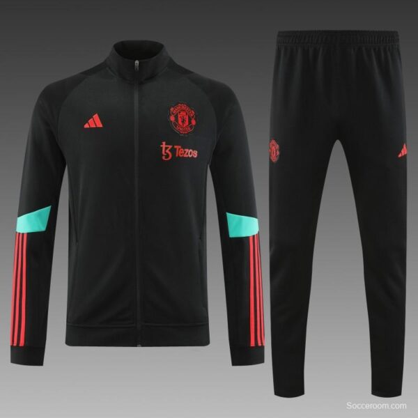 23/24 Manchester United Black Full Zipper Jacket+Pants - Image 11