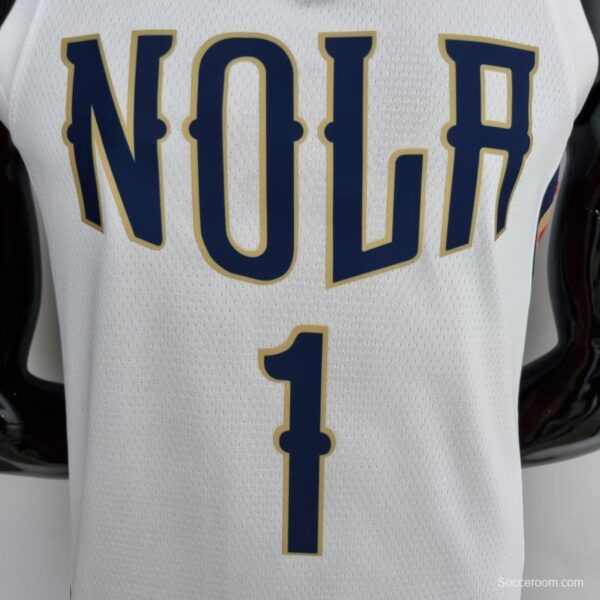 2022 New Orleans Pelicans City Edition Williams #1 White NBA Jersey - Image 8
