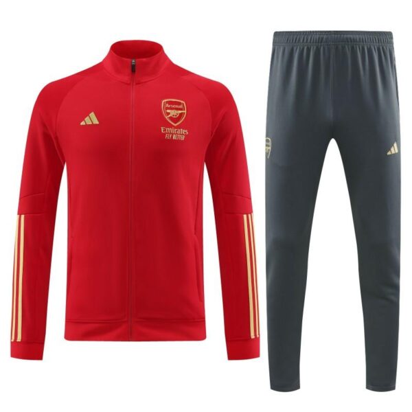 23/24 Arsenal Red Full Zipper Jacket+Pants - Image 8