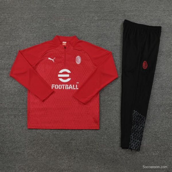 23/24 AC Milan Red Half Zipper Jacket+ Pants - Image 8