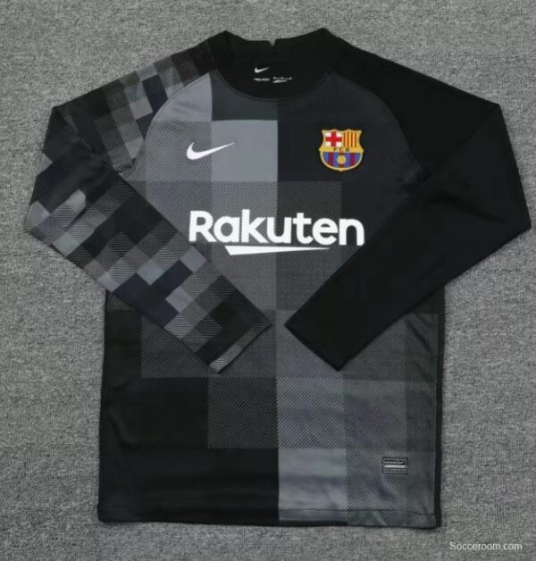 21/22 Barcelona Long Sleeve Black Goalkeeper Jesrey+Shorts - Image 2