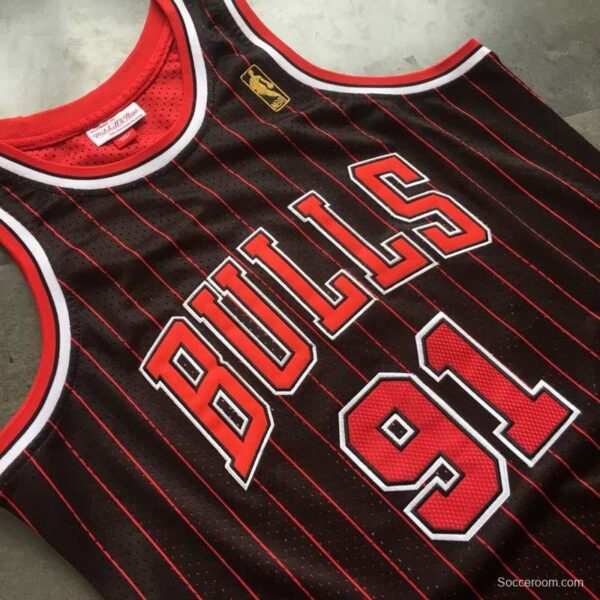 Men's Dennis Rodman Black Retro Classic Team Jersey - Image 5