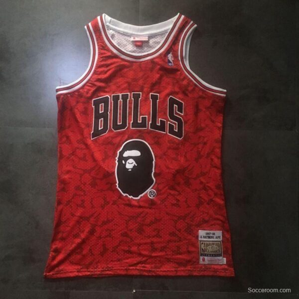 Men's BAPE Red Retro Classic Team Jersey - Image 3
