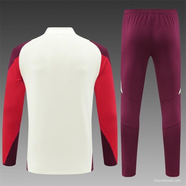 24/25 Kids Bayern Munich Light Yellow/Wine Half Zipper Jacket+Long Pants - Image 15