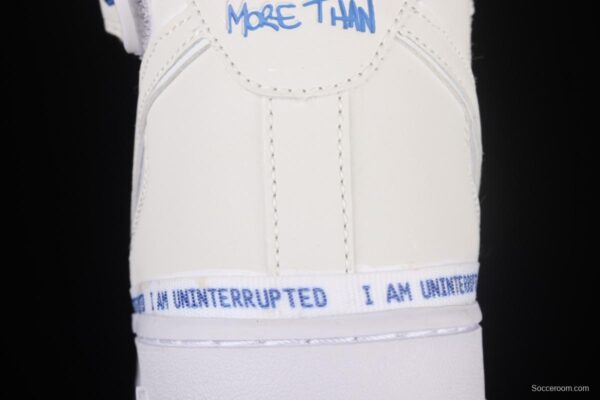 NIKE Air Force 1x 07 Mid x Uniterrupted white and blue graffiti James co-signed the same 3M reflective medium side leisure sports board shoes CT1206-600 - Image 6