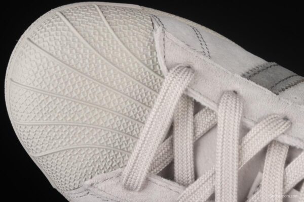 Reigning Champ x Adidas Superstar BS9558 shell joint style suede light gray dark gray classic leisure board shoes - Image 9
