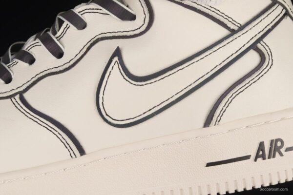 NIKE Air Force 1x 07 Mid laser rice white 3M reflective medium side leisure sports board shoes AQ2898-008 - Image 5
