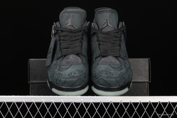 Kaws x Air Jordan 4 Black AJ4 black suede luminous limited edition 930155-001 - Image 12
