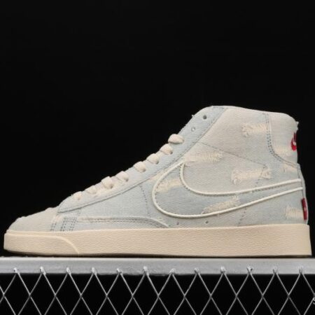 Levi's Strauss x NIKE Blazer Mid Retro Trail Blazers hole-breaking jeans AV9375-007 leisure sports board shoes