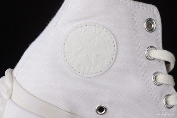 Converse Run Star Hike Converse cream rice rubber heightened thick soles shoes 170777C - Image 6