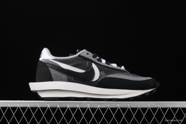 Sacai x NIKE LVD Waffle Daybreak co-signed catwalk style net gauze leather splicing double hook Swoosh running shoes BV0073-001 - Image 12