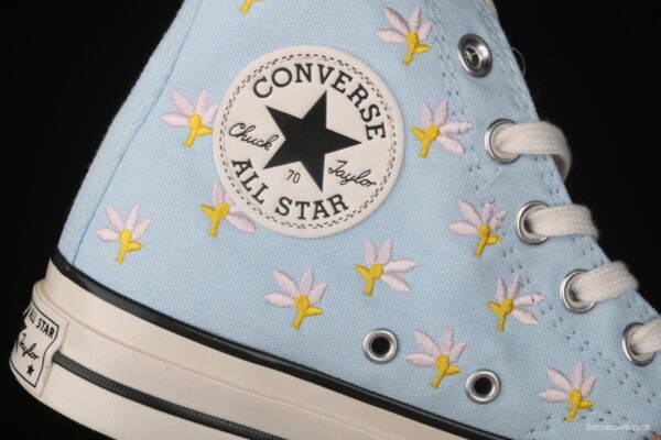 Converse 1970 Korean version milk blue floret high top leisure board shoes 570917C - Image 6