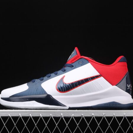 NIKE Zoom Kobe V Protro White, Blue and Red Kobe Bryant 5 2020 reproduce low-end sports basketball shoes 386430-103