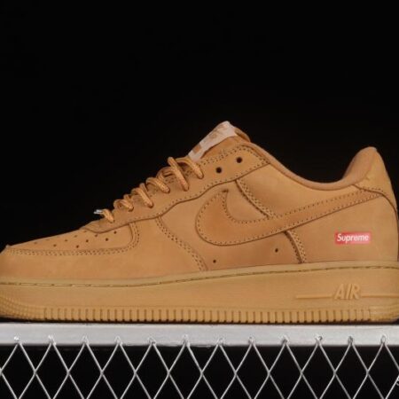 Supreme x NIKE Air Force 1 Low AF1 Collaboration Wheat Suede Low-Top Casual Sneakers DN1555-200