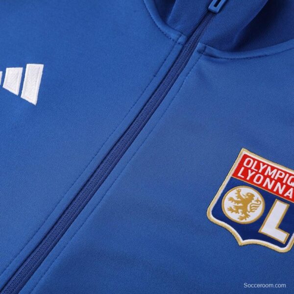 23/24  Olympique Lyonnais Lyon Blue/Pink Full Zipper Jacket+Pants - Image 8