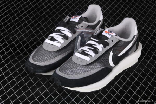 Sacai x NIKE LVD Waffle Daybreak co-signed catwalk style net gauze leather splicing double hook Swoosh running shoes BV0073-001 - Image 7