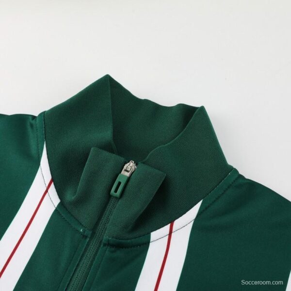 23/24 Manchester United Green White Stripe Full Zipper Jacket+Pants - Image 22