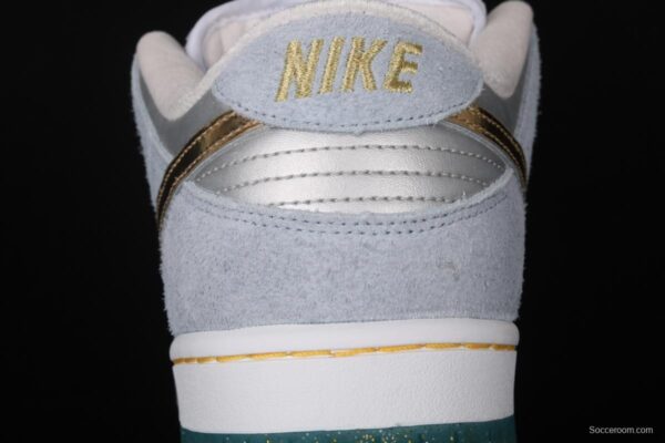 Sean Cliver x NIKE SB DUNK Low Pro QS artist's skateboard shoes DC9936-100 with lower top - Image 6