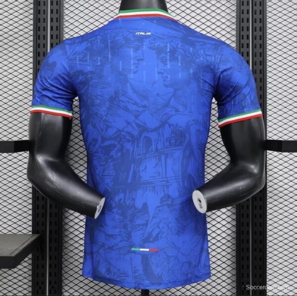 Player Version 2024 Italy Italian Football TV Blue EURO Jersey - Image 2