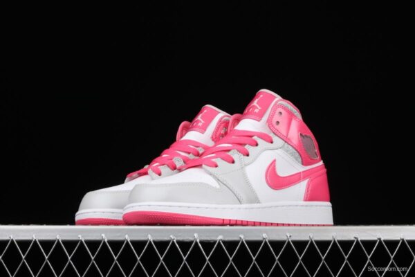 Air Jordan 1 Mid GS Silver Powder Zhongbang Basketball shoes 555112-109 - Image 14