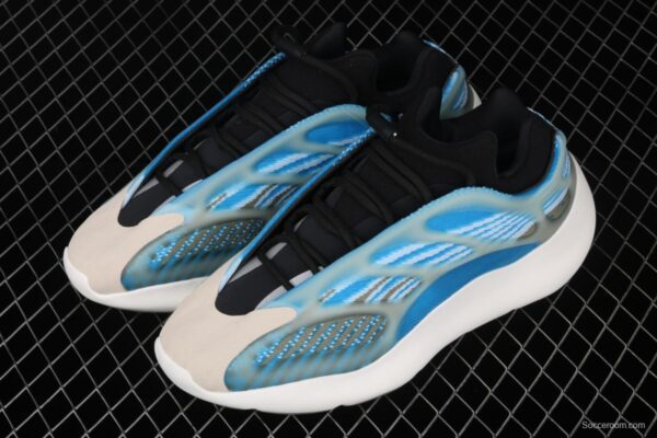 Adidas Yeezy 700V3 Azael G54850 Kanye Coconut 700V3 profiled blue and white luminous running shoes - Image 10