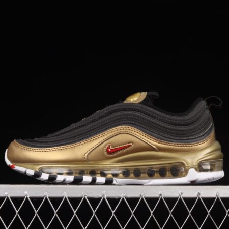 NIKE Air Max 97 SE bullet black gold matching air cushion running shoes AQ4137-200