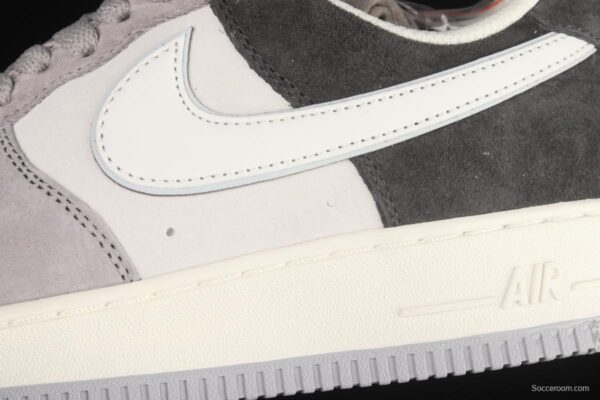 NIKE Air Force 11607 Low white and gray stitched suede color matching low-top casual board shoes DW0831-896 - Image 8