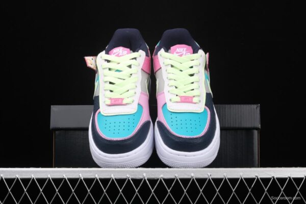 NIKE Air Force 1 ShAdidasow light weight heightened low-top 100-board shoes CK3172-001 - Image 11