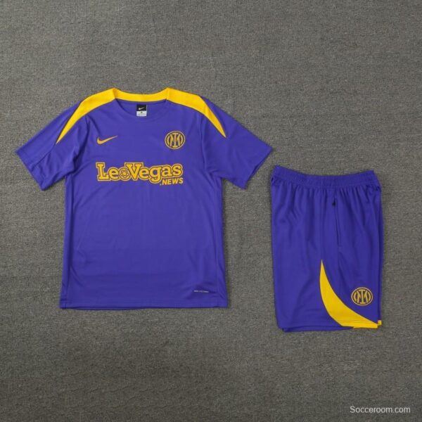 24/25 Inter Milan Blue Short Sleeve Jeresy+Shorts - Image 6