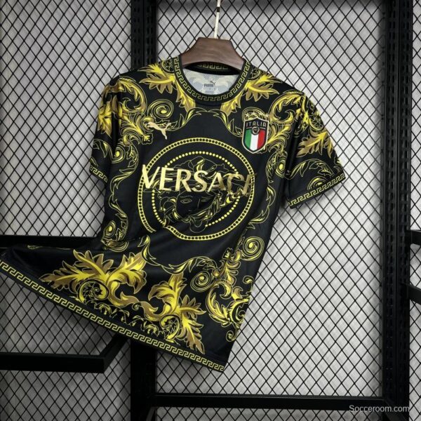2024 Italy x Versace Gold/Black Special Jersey - Image 2