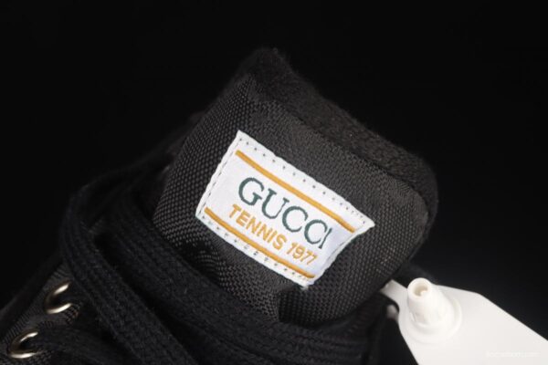 Gucci Tennis 1977 Print Sneaker official website with the same high-top canvas printed retro leisure sports shoes - Image 7