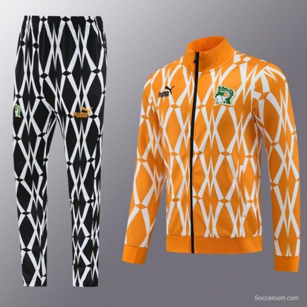 2024 Ivory Coast Orange Full Zipper Jacket+Pants - Image 21