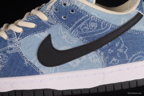 Circlecustom x NIKE DUNK Low co-branded custom cashew denim low-top skateboard shoes BQ6817-168 - Image 7