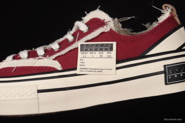 IMPACT x VESSEL G.O.P. LOW deconstructs S20XC01WR for high canvas vulcanized board shoes with overlapping thick soles and low sides - Image 6