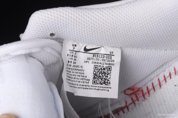 NIKE Air Force 1x07 Low metal silver hook low-top casual board shoes 315122-111, - Image 5