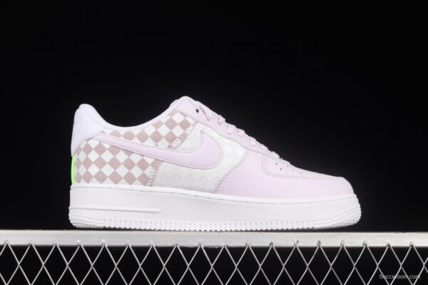 NIKE Air Force 1x 07 Low chessboard white and purple low-top casual board shoes CJ9700-500 - Image 15