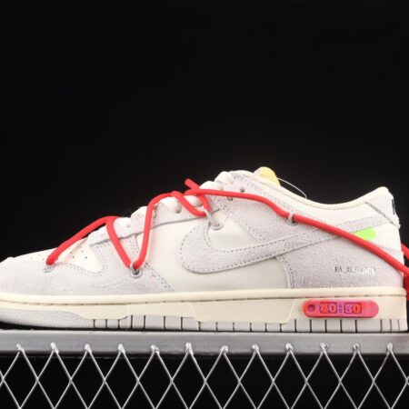 OFF-White x NIKE DUNK Low OW white gray leisure sports skateboard shoes DJ0950-103