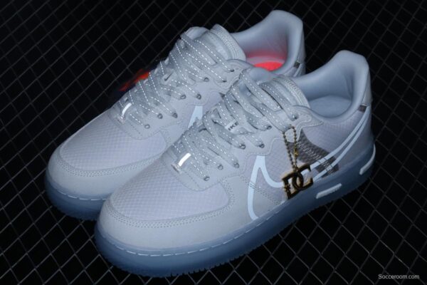 NIKE Air Force 1 React QS Light Bone Analysis of Ice Blue low Upper Board shoes CQ8879-100 - Image 10