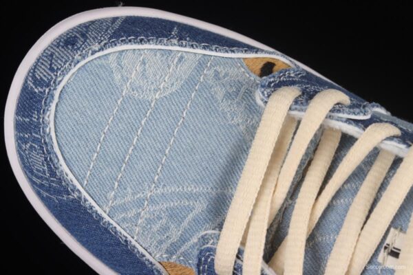 Circlecustom x NIKE DUNK Low co-branded custom cashew denim low-top skateboard shoes BQ6817-168 - Image 9