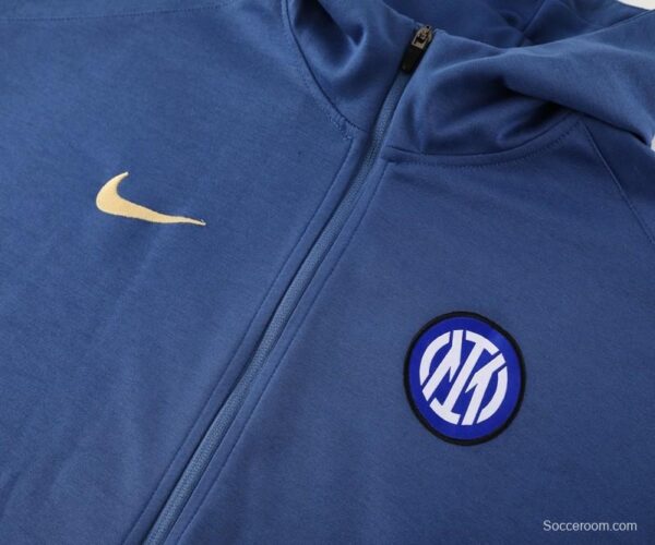 24/25 Inter Milan Blue Hoodie Full Zipper Jacket +Long Pants - Image 9