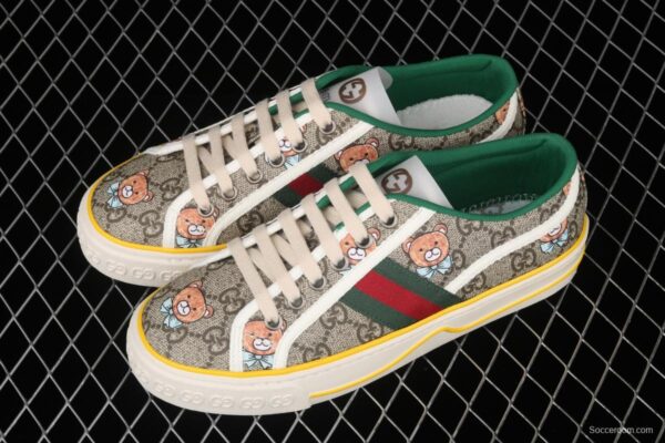 Gucci Tennis 1977 Print Sneaker canvas bear printed retro leisure sports board shoes - Image 9
