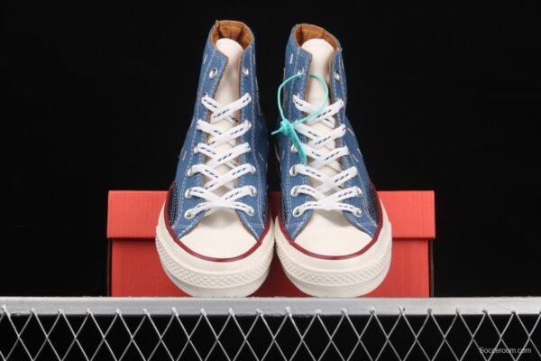 Converse Chuck 70s denim electric embroidered high-top casual board shoes 171064C - Image 12