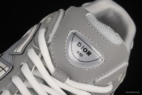 Dior B30 Microfiber Mesh B30 CD series sports shoes LY66140 Grey/White - Image 8