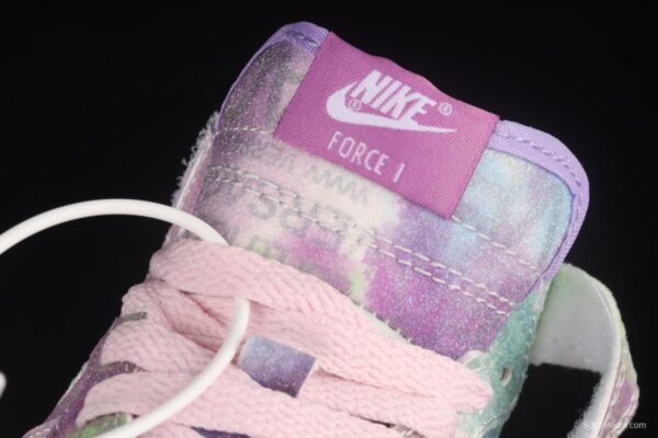 NIKE Air Force 1: 07 Mid WB dazzling ribbon lamp state size Kids 314197-8700 - Image 8